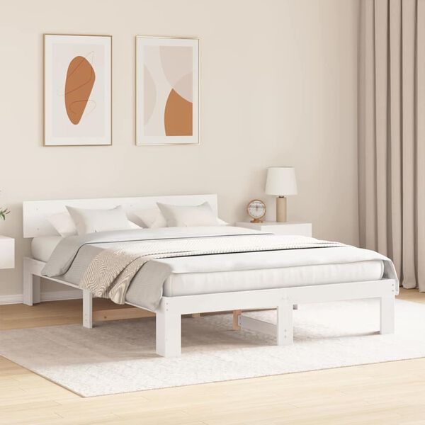 vidaXL Estructura de cama 140 x 200 cm Madera de pino macizo