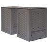 vidaXL Compostador de jard&iacute;n 2 uds pl&aacute;stico rat&aacute;n 60x60x83 cm 600 L