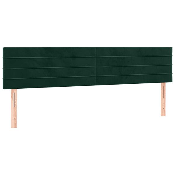 vidaXL Cabeceros 2 unidades de terciopelo verde oscuro 80x5x78/88 cm