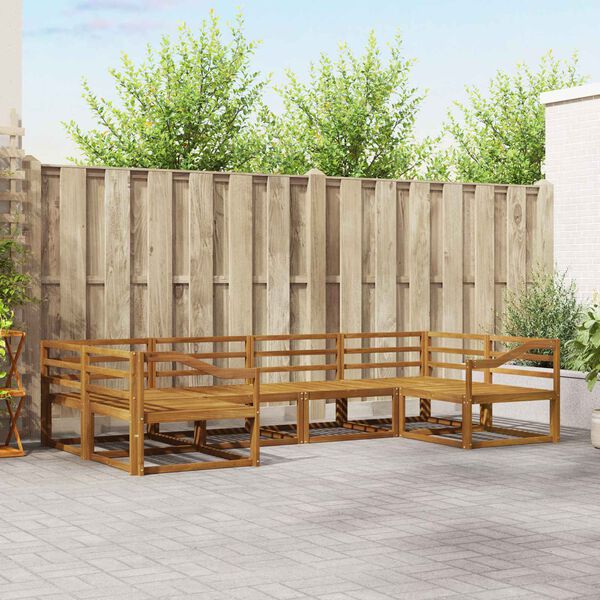 vidaXL Conjunto de sof&aacute;s de exterior 6 pcs Natural