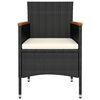 vidaXL Juego de muebles de jardín 5 piezas ratán sintético negro
