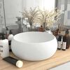 vidaXL Lavabo de lujo redondo cer&aacute;mica blanco mate 40x15 cm