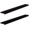 vidaXL Alf&eacute;izares de ventana 2 uds madera maciza roble marr&oacute;n negro