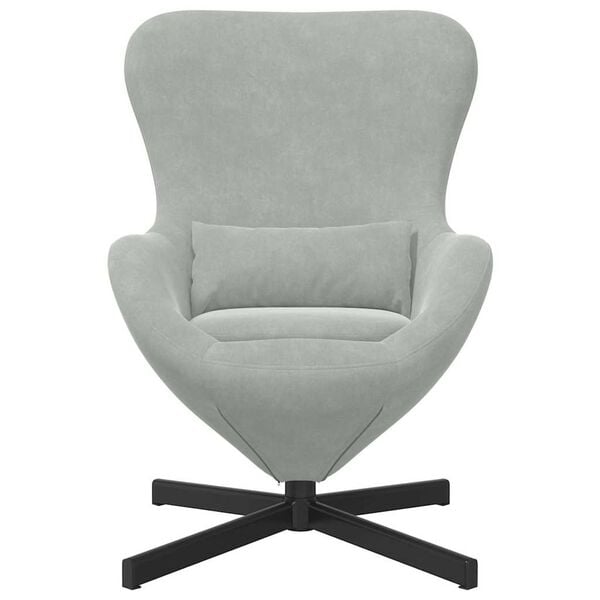 vidaXL Sill&oacute;n huevo Gris Claro 63 x 73 x 90 cm Terciopelo
