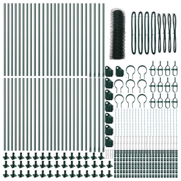 vidaXL Poste de Valla Verde 100 x 0,4 m (malla de 36 mm) Acero y PVC