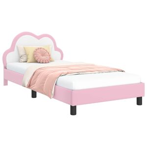 vidaXL Estructura de cama con cabecera Rosa 80 x 200 cm PU