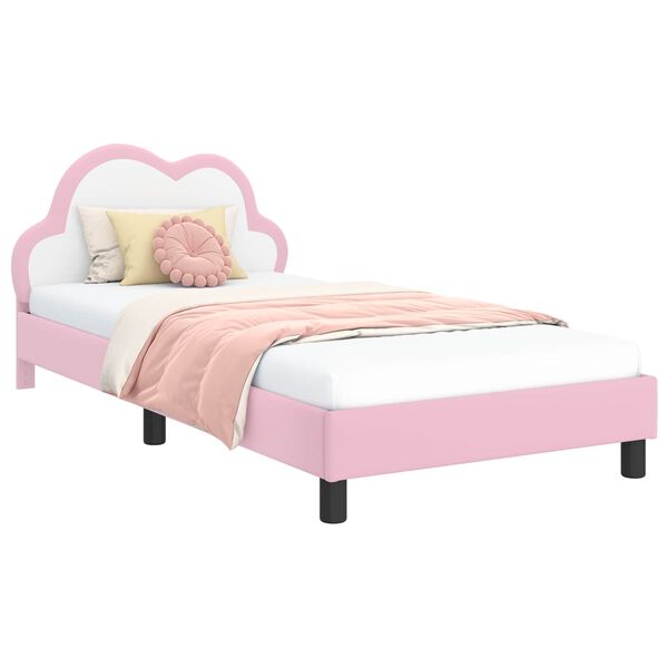 vidaXL Estructura de cama con cabecera Rosa 80 x 200 cm PU