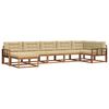 vidaXL Conjunto de sof&aacute;s de exterior con coj&iacute;n 7 pcs Natural y Beige
