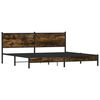 vidaXL Estructura de cama sin colch&oacute;n metal roble ahumado 193x203 cm