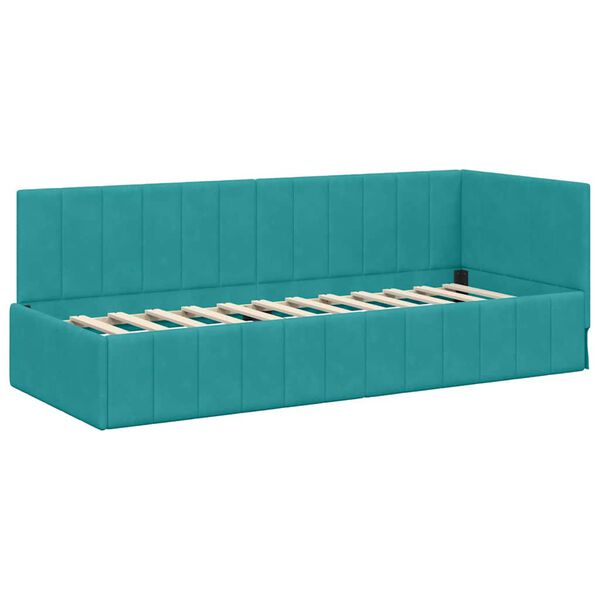 vidaXL Estructura de cama en esquina Tuquesa 80 cm x 200 cm Terciopelo