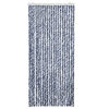 vidaXL Cortina mosquitera chenilla azul blanco y plateado 90x220 cm
