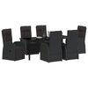 vidaXL Conjunto de Comedor de Jard&iacute;n 7 pcs Negro rat&aacute;n sint&eacute;tico