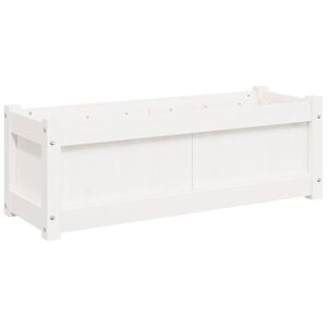 vidaXL Jardinera de madera maciza de pino blanca 90x31x31 cm