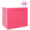 vidaXL Bolsas de papel con asas 50 uds rosa 32x22x28 cm