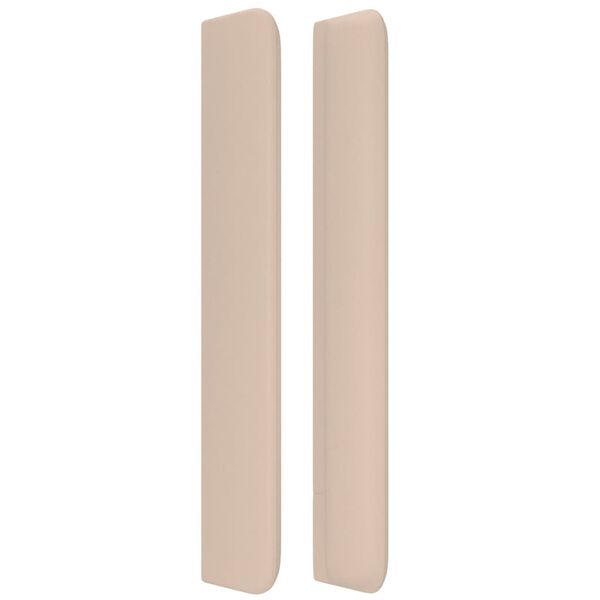 vidaXL Cabecero con orejas cuero sint&eacute;tico capuchino 93x16x118/128 cm