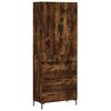 vidaXL Aparador alto madera contrachapada roble ahumado 69,5x34x180 cm