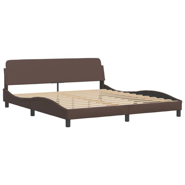 vidaXL Cama Viana con colch&oacute;n cuero sint&eacute;tico marr&oacute;n 180x200 cm