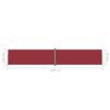 vidaXL Toldo lateral retráctil rojo 220x1200 cm