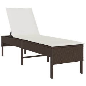 vidaXL Tumbona con coj&iacute;n, color marr&oacute;n, 55x200x44cm, polirat&aacute;n