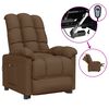 vidaXL Sill&oacute;n reclinable el&eacute;ctrico de tela marr&oacute;n