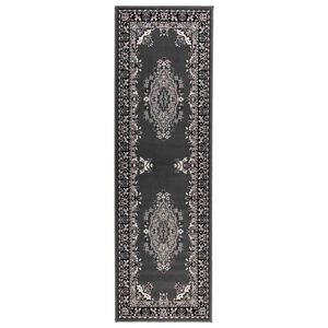 vidaXL Alfombra Runner FLORNES Tejido Patr&oacute;n Gris 67 x 150 cm PP 7 mm