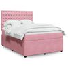 vidaXL Cama box spring con colch&oacute;n terciopelo rosa 140x190 cm