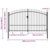 vidaXL Puerta de valla Woerden de doble puerta con punta de pincho 299,5x224,5 cm