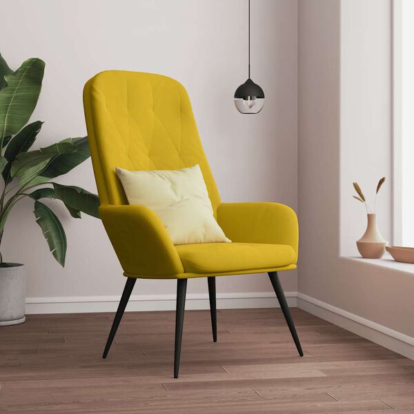 vidaXL Sillón de relax de terciopelo amarillo mostaza