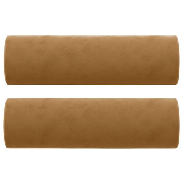 vidaXL Cojines decorativos 2 uds terciopelo marrón 15x50 cm