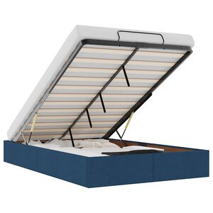 vidaXL Estructura de cama otomana sin colch&oacute;n tela azul 120x200cm