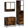 vidaXL Set de muebles ba&ntilde;o 3 pzas madera contrachapada roble ahumado