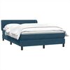 vidaXL Cama box spring con colch&oacute;n terciopelo azul oscuro 160x210 cm