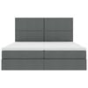 vidaXL Cama con tira de luces LED Gris oscuro 200 x 200 cm tela