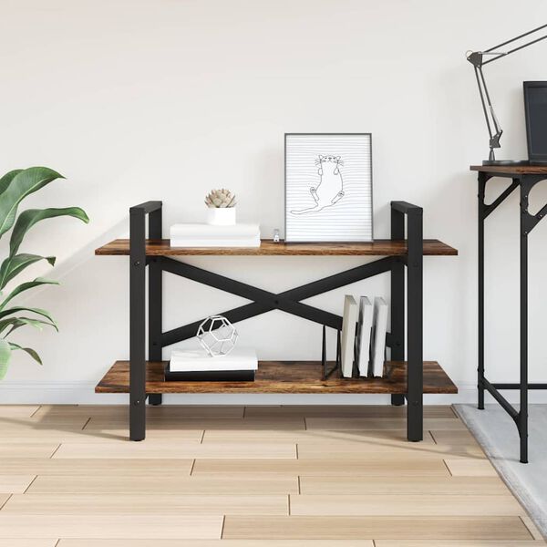 vidaXL Estante de libros Roble ahumado 100 x 33,5 x 64 cm