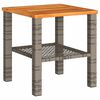 vidaXL Mesa de jard&iacute;n rat&aacute;n sint&eacute;tico madera acacia gris 40x40x42 cm