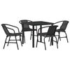 vidaXL Conjunto de Comedor de Jard&iacute;n 5 pcs Negro