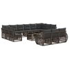 vidaXL Conjunto de sof&aacute;s de jard&iacute;n 14 uds. Gris y Gris Oscuro