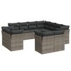 vidaXL Set de sof&aacute;s de jard&iacute;n 11 pzas y cojines rat&aacute;n sint&eacute;tico gris