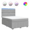 vidaXL Cama box spring con colch&oacute;n tela gris claro 160x200 cm