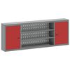 vidaXL Armario de herramientas Rojo y Gris 150 x 20 x 55 cm