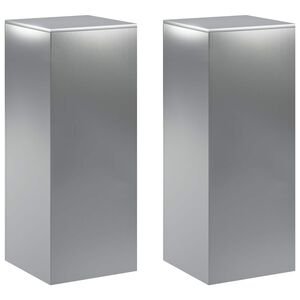 vidaXL Soporte de plantas 2 pcs Plateado 40 x 40 x 100 cm