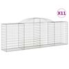vidaXL Cestas de gaviones 11 uds forma de arco hierro 300x50x100/120cm