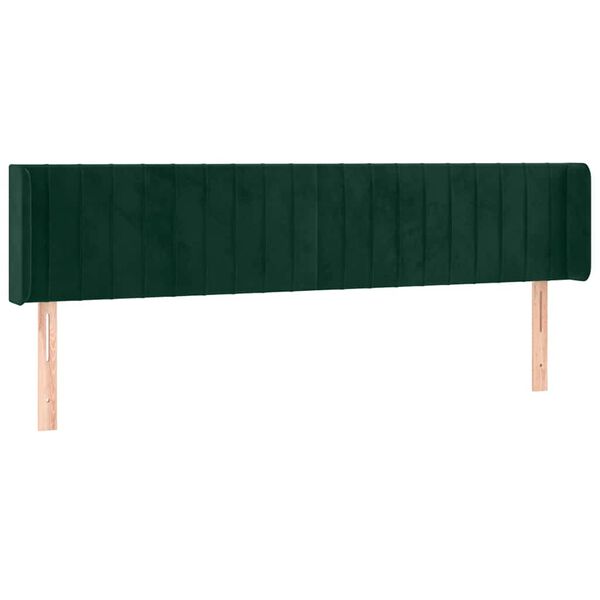 vidaXL Cabecero con LED de terciopelo verde oscuro 203x16x78/88 cm