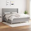 vidaXL Cama box spring con colch&oacute;n tela gris claro 180x200 cm
