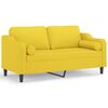 vidaXL Sof&aacute; de 2 plazas con cojines tela amarillo claro 140 cm