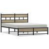 vidaXL Estructura de cama sin colch&oacute;n metal roble Sonoma 150x200 cm