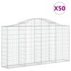vidaXL Cestas gaviones 50 uds forma de arco hierro 200x30x100/120 cm