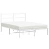 vidaXL Estructura cama sin colchón con cabecero metal blanco 140x190cm