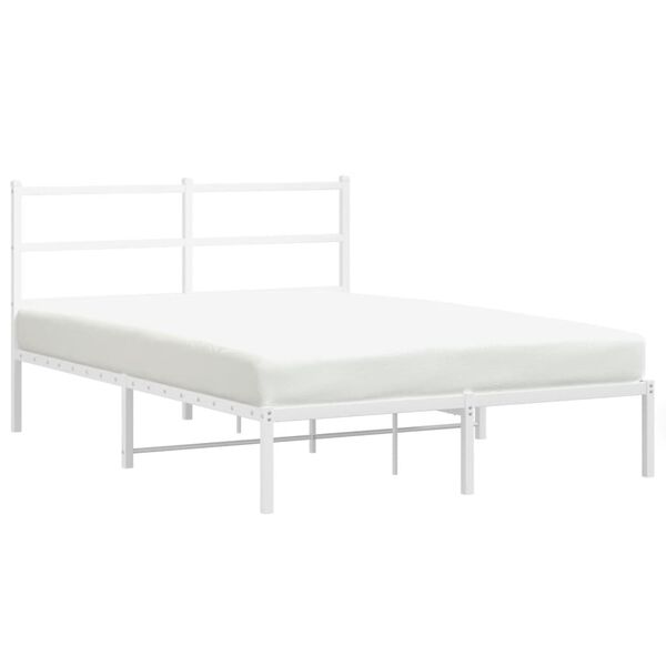 vidaXL Estructura cama sin colchón con cabecero metal blanco 140x190cm