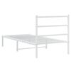 vidaXL Estructura cama sin colch&oacute;n con cabecero metal blanco 90x200 cm